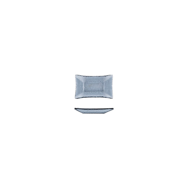 Turgla Fusion Glass 4.25" x 2.5" x h:0.5" 1 oz. Rectangular Charcoal G SKU: 10-034-11CHR