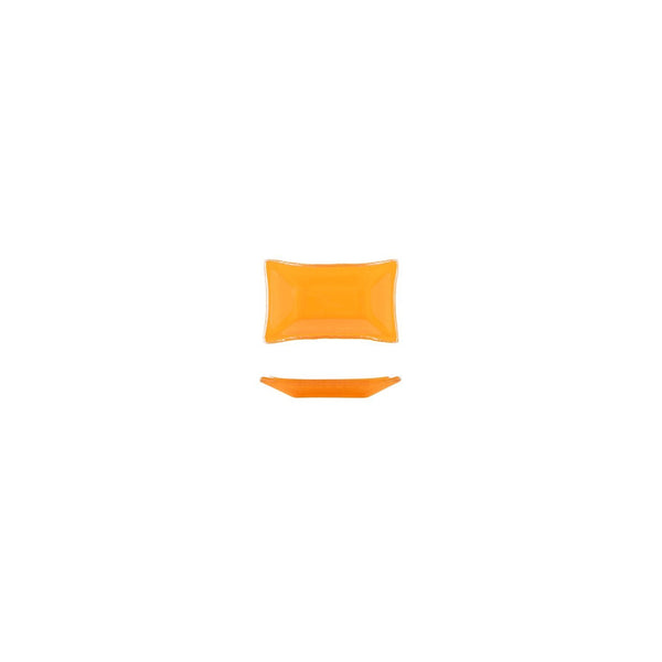 Turgla Fusion Glass 4.25" x 2.5" x h:0.5" 1 oz. Rectangular Orange Gla SKU: 10-034-11ORG
