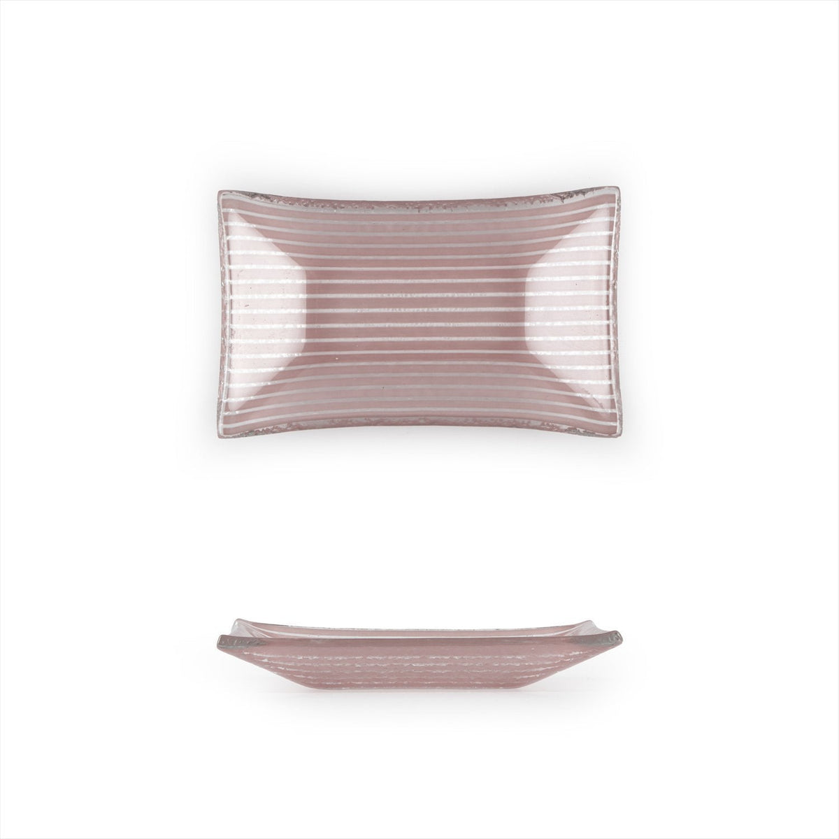Turgla Fusion Glass 4.25" x 2.5" x h:0.5" 1 oz. Rectangular Pink Purpl SKU: 10-034-11PPL