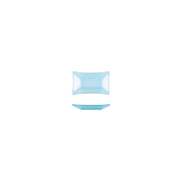 Turgla Fusion Glass 4.25" x 2.5" x h:0.5" 1 oz. Rectangular Blue Glass SKU: 10-036-11BBL