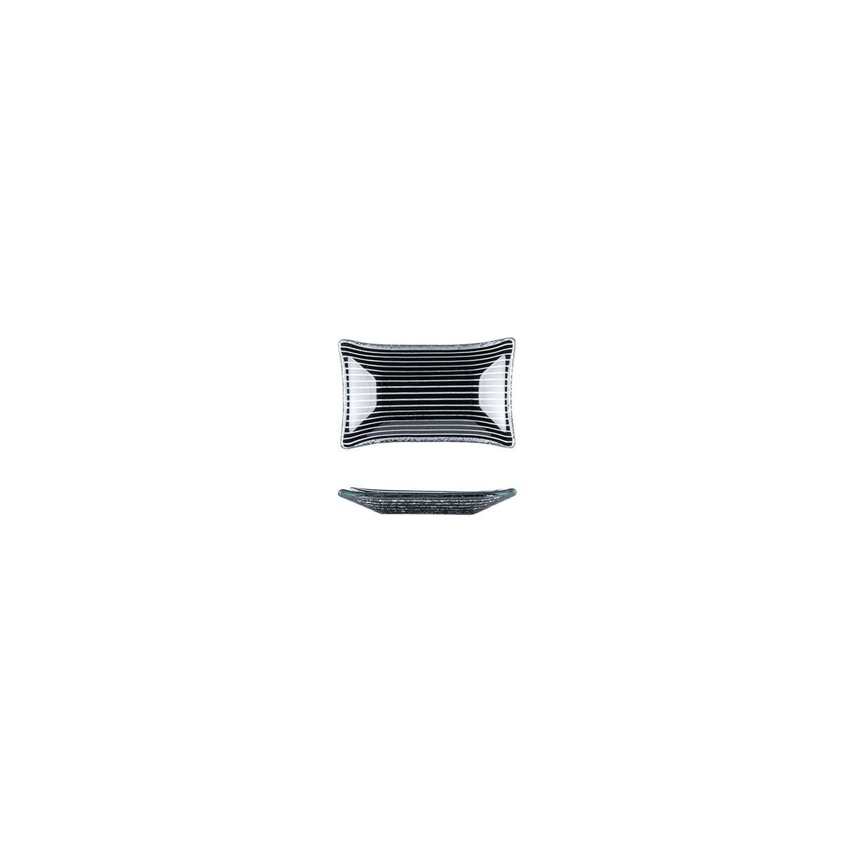 Turgla Fusion Glass 4.25" x 2.5" x h:0.5" 1 oz. Rectangular Black Glas SKU: 10-036-11BLK