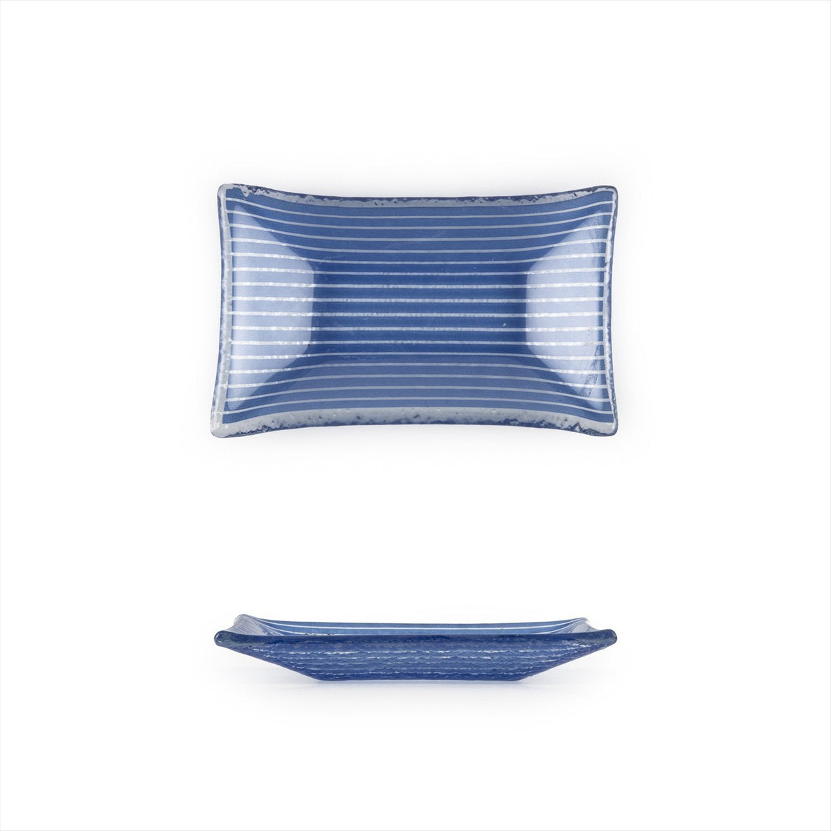 Turgla Fusion Glass 4.25" x 2.5" x h:0.5" 1 oz. Rectangular Blue Glass SKU: 10-036-11CBL
