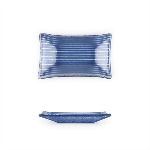 Turgla Fusion Glass 4.25" x 2.5" x h:0.5" 1 oz. Rectangular Blue Glass SKU: 10-036-11CBL