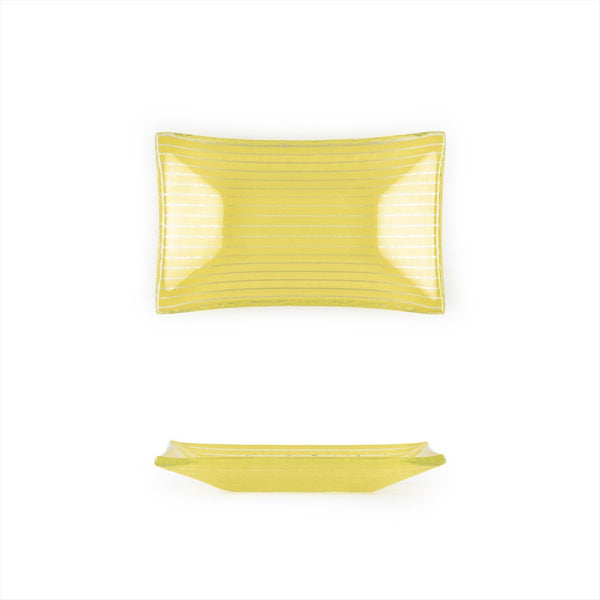 Turgla Fusion Glass 4.25" x 2.5" x h:0.5" 1 oz. Rectangular Yellow Gla SKU: 10-036-11YLW