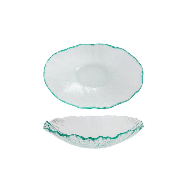 Turgla Fusion Glass 10.75" x 7" x h:3" 30 oz. Oval Clear Glass Deep Pl SKU: 10-232-26CLR