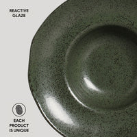 Porto Brasil GREENERY DEEP RIM PLATE  STONEWARE dia. 11.02x2.56"  SKU: '12014106501