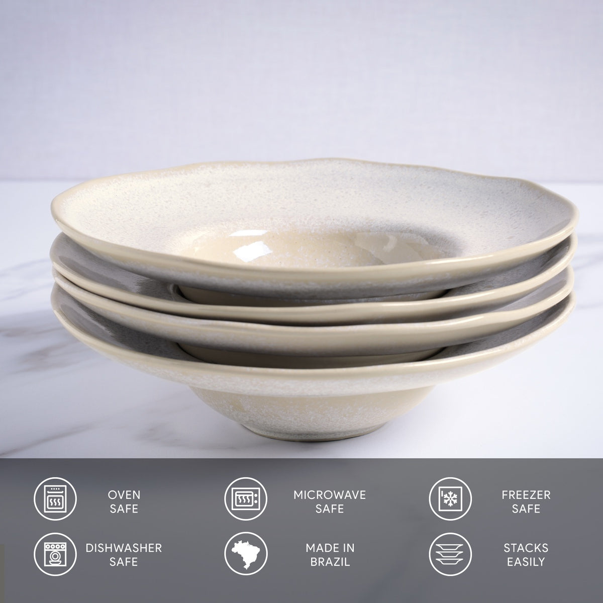 Porto Brasil LATTE DEEP RIM PLATE  STONEWARE dia. 11.02x2.56"  SKU: '12014108501