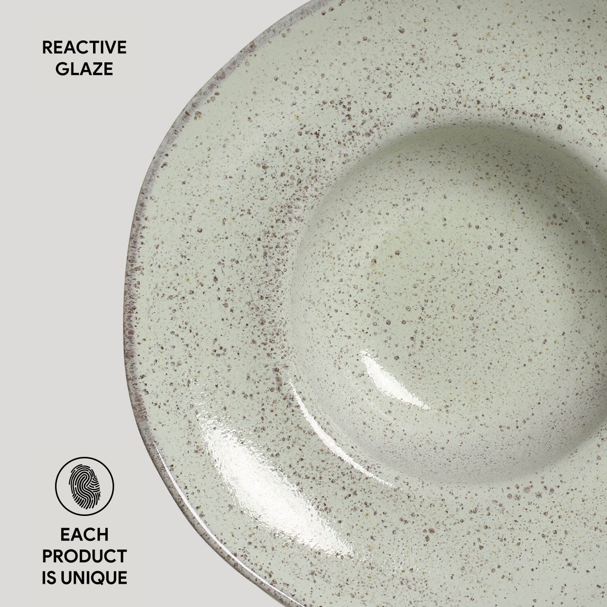 Porto Brasil PISTACHE DEEP RIM PLATE  STONEWARE dia. 11.02x2.56"  SKU: '12014108801