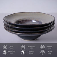 Porto Brasil TOURMALINE DEEP RIM PLATE  STONEWARE dia. 11.02x2.56"  SKU: '12014108901