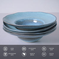 Porto Brasil BREEZE DEEP RIM PLATE  STONEWARE dia. 11.02x2.56"  SKU: '12014109001