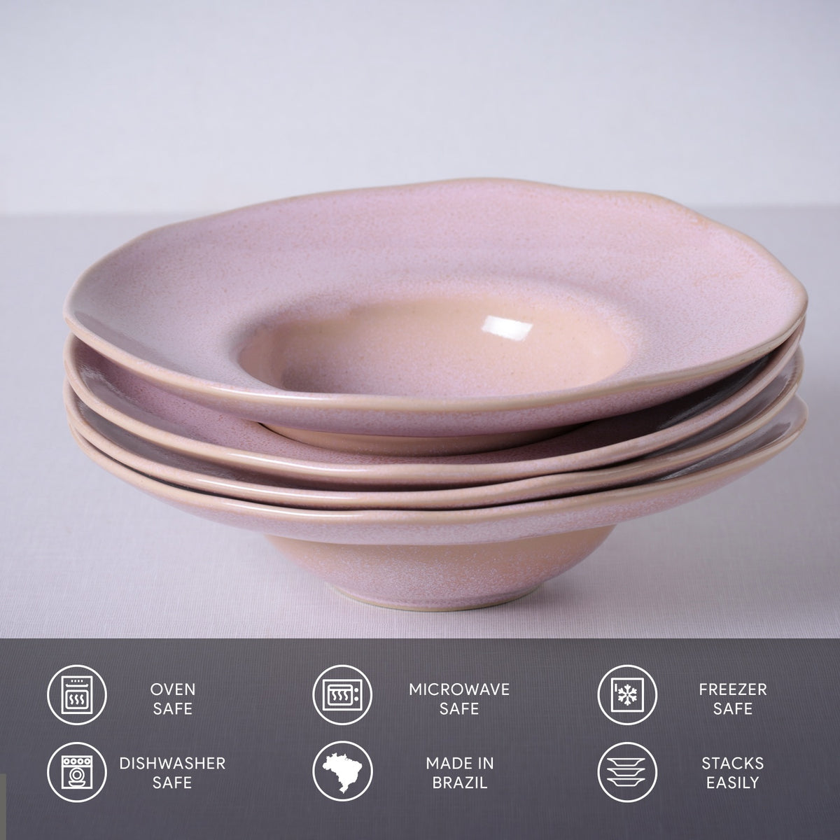 Porto Brasil LITCHI DEEP RIM PLATE  STONEWARE dia. 11.02x2.56"  SKU: '12014109201