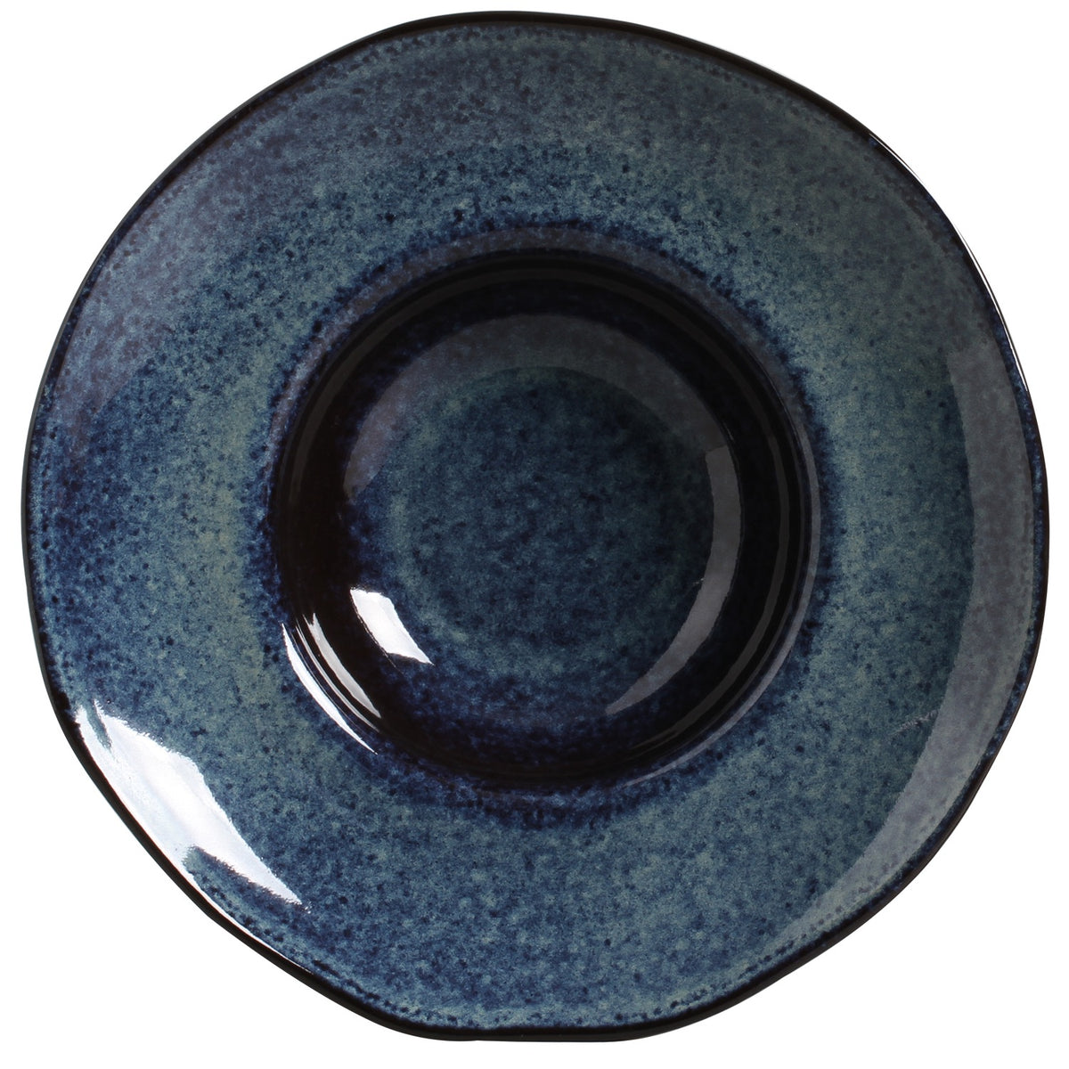 Porto Brasil DENIM DEEP RIM PLATE  STONEWARE dia. 11.02x2.56"  SKU: '12014113001