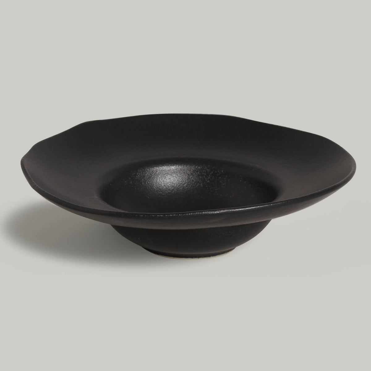 Porto Brasil MATTE BLACK DEEP RIM PLATE  STONEWARE dia. 11.02x2.56"  SKU: '1201473901