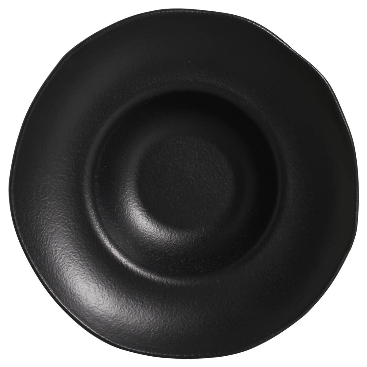 Porto Brasil MATTE BLACK DEEP RIM PLATE  STONEWARE dia. 11.02x2.56"  SKU: '1201473901