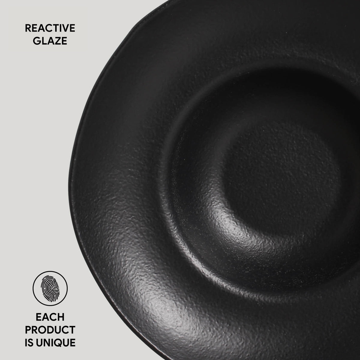 Porto Brasil MATTE BLACK DEEP RIM PLATE  STONEWARE dia. 11.02x2.56"  SKU: '1201473901