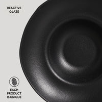 Porto Brasil MATTE BLACK DEEP RIM PLATE  STONEWARE dia. 11.02x2.56"  SKU: '1201473901