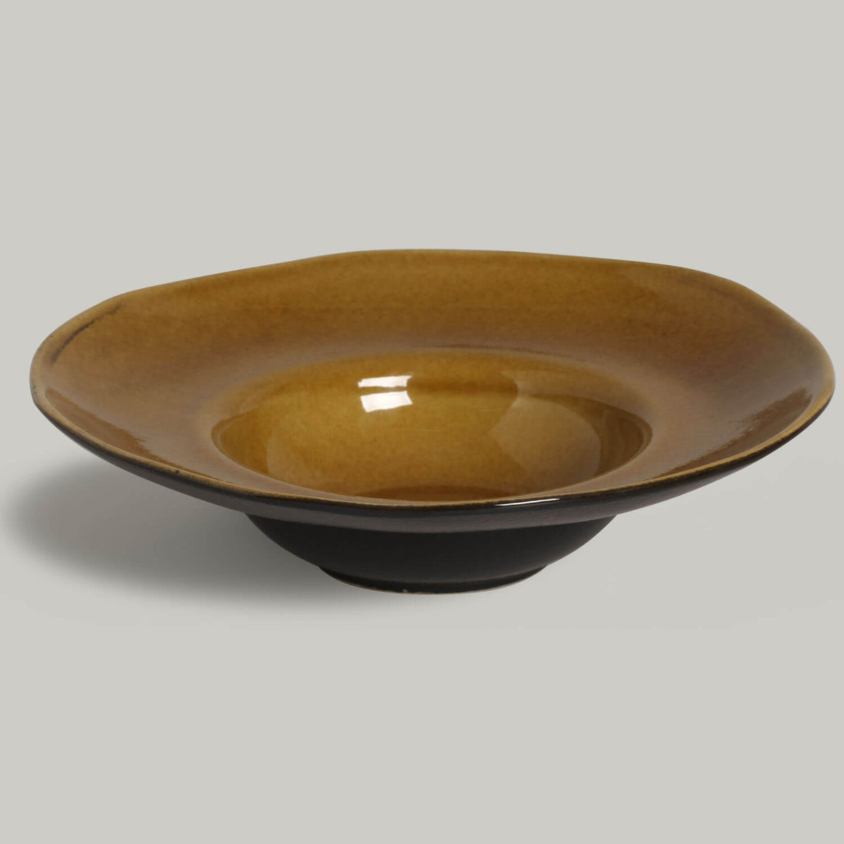 Porto Brasil AMBER DEEP RIM PLATE  STONEWARE dia. 11.02x2.56"  SKU: '1201477101