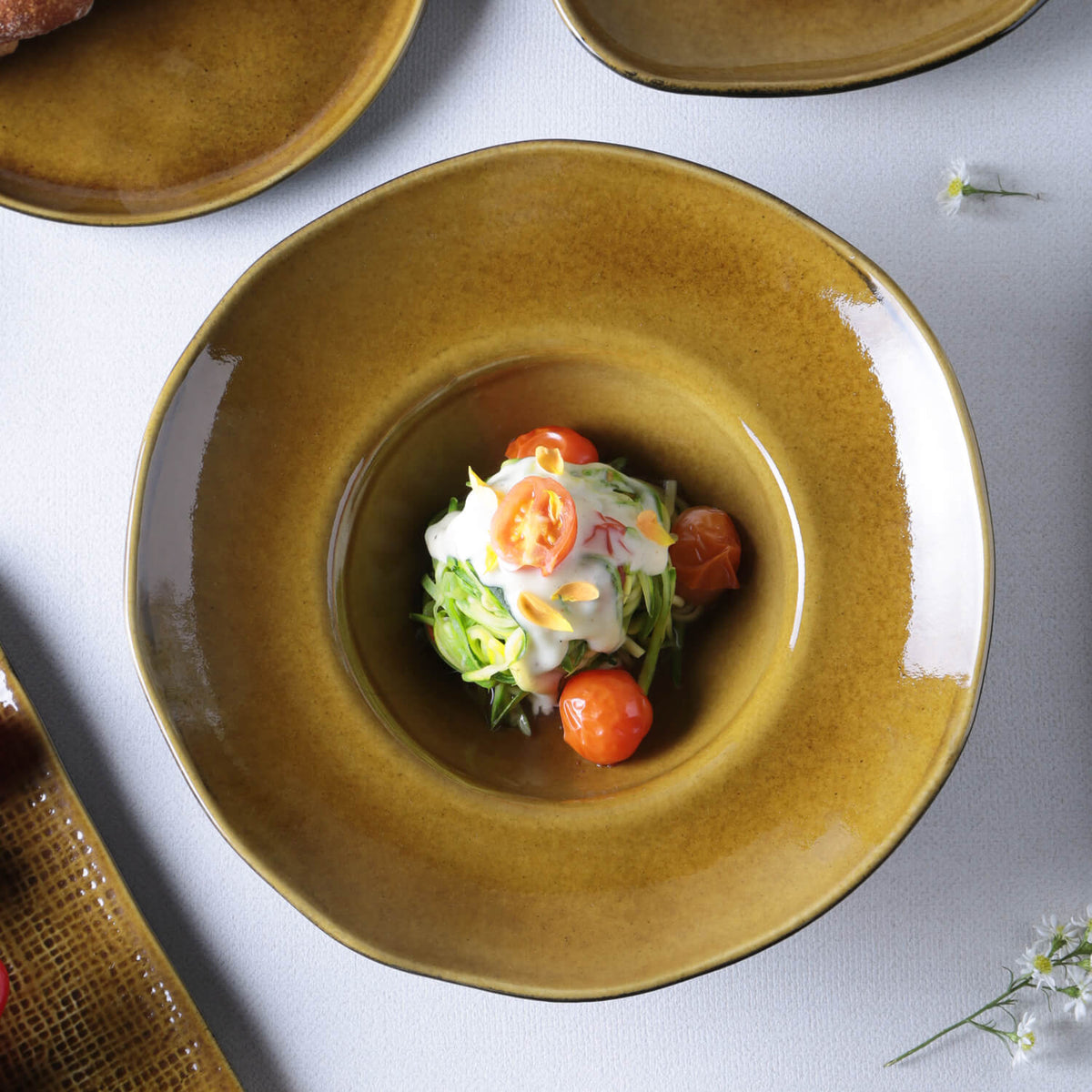 Porto Brasil AMBER DEEP RIM PLATE  STONEWARE dia. 11.02x2.56"  SKU: '1201477101