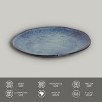 Porto Brasil DENIM DINNER PLATE ORGANIC STONEWARE dia. 10.43"  SKU: '1214113001