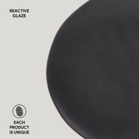 Porto Brasil MATTE BLACK DINNER PLATE ORGANIC STONEWARE dia. 10.43"  SKU: '121473901