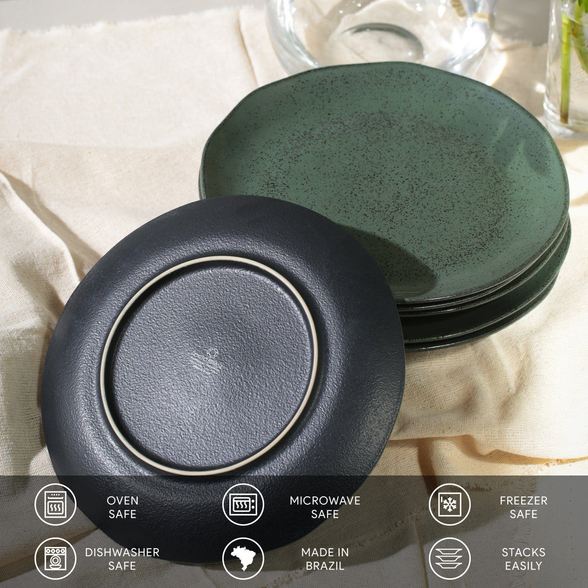 Porto Brasil GREENERY DINNER PLATE ORGANIC STONEWARE dia. 10.43"  SKU: '121495801