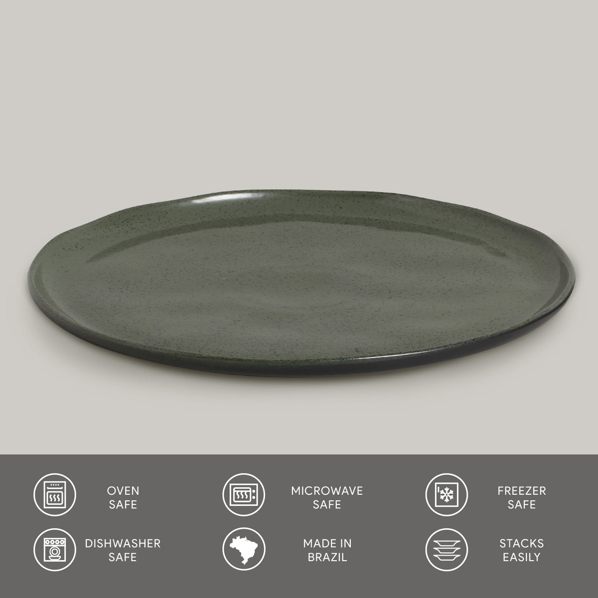 Porto Brasil GREENERY DINNER PLATE BIO STONEWARE dia. 11.42"  SKU: '1231106502