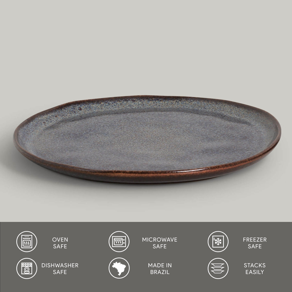 Porto Brasil TITANIUM DINNER PLATE BIO STONEWARE dia. 11.42"  SKU: '1231109402