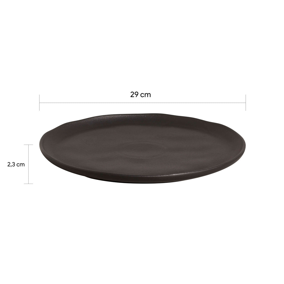 Porto Brasil MATTE BLACK DINNER PLATE BIO STONEWARE dia. 11.42"  SKU: '123173902