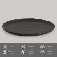Porto Brasil MATTE BLACK DINNER PLATE BIO STONEWARE dia. 11.42"  SKU: '123173902