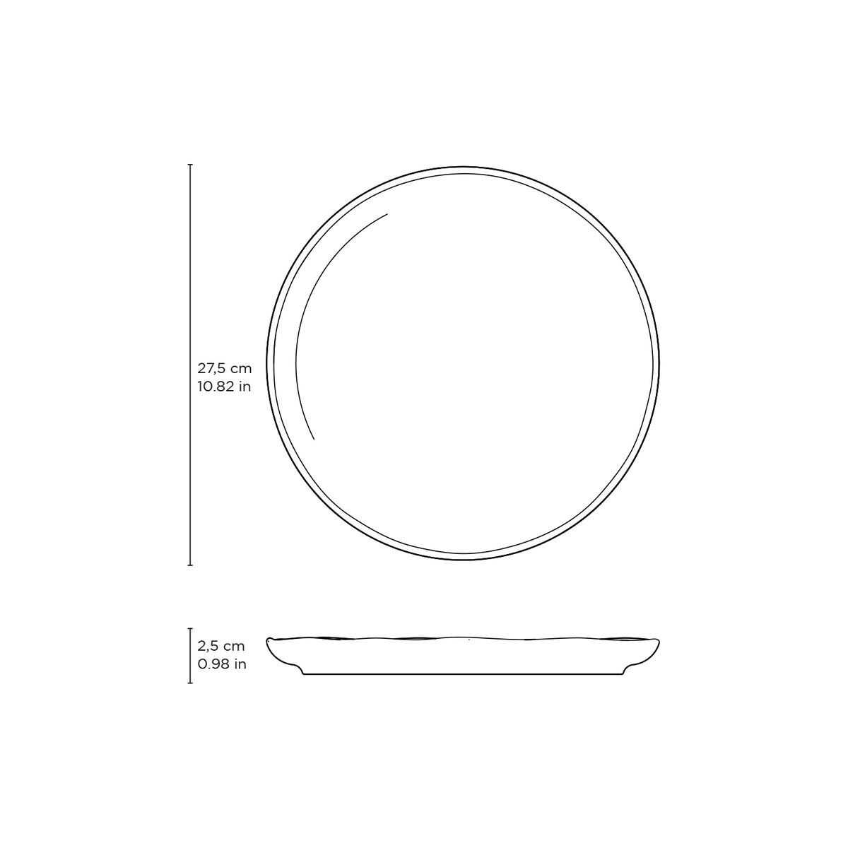 Porto Brasil AMBER DINNER PLATE BIO STONEWARE dia. 10.83"  SKU: '123177101