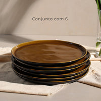 Porto Brasil AMBER DINNER PLATE BIO STONEWARE dia. 10.83"  SKU: '123177101