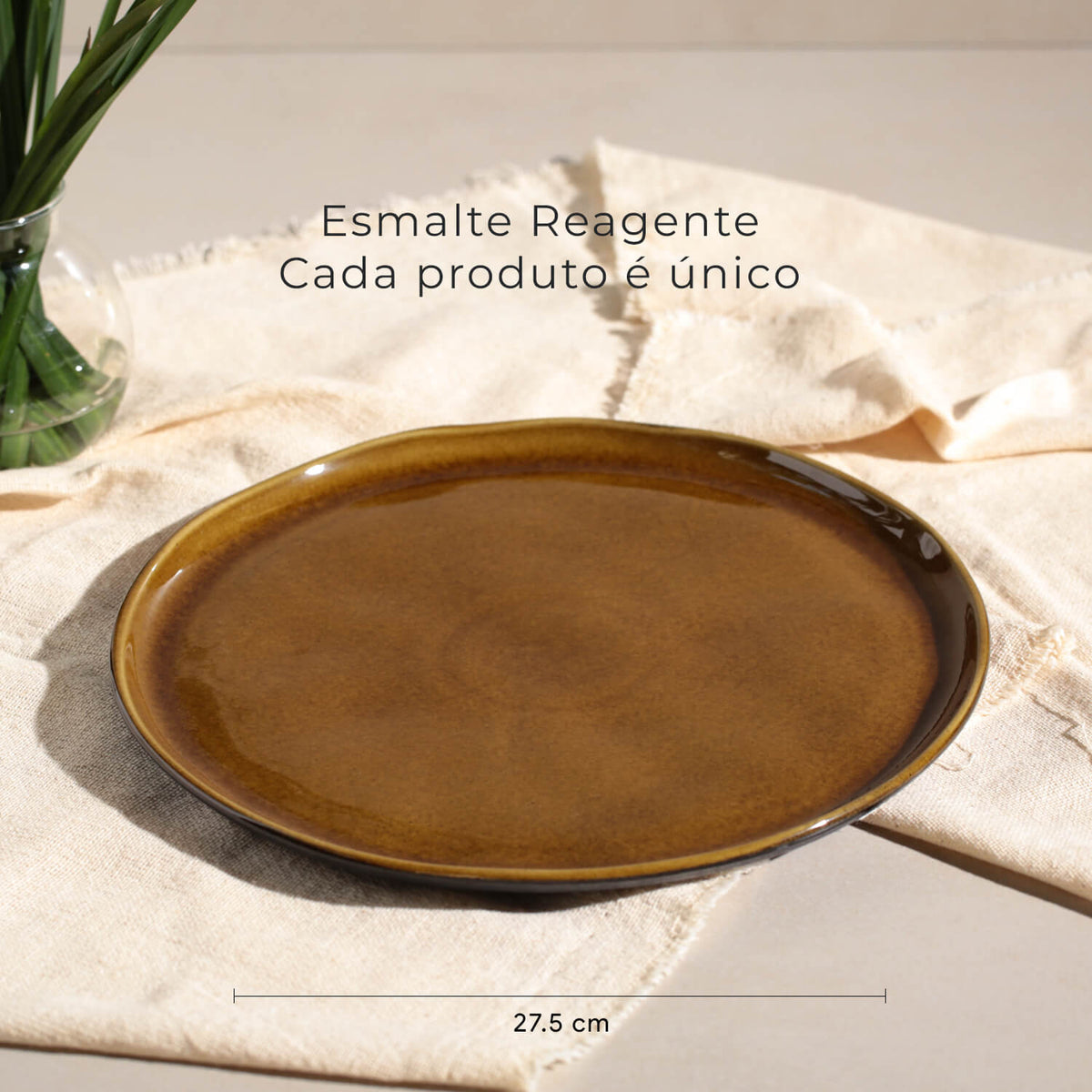 Porto Brasil AMBER DINNER PLATE BIO STONEWARE dia. 10.83"  SKU: '123177101