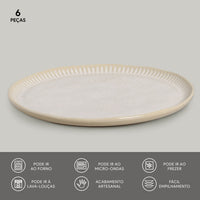 Porto Brasil LATTE LINHAS DINNER PLATE STONEWARE dia. 10.83"  SKU: '1261108501