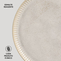 Porto Brasil LATTE LINHAS DINNER PLATE STONEWARE dia. 10.83"  SKU: '1261108501