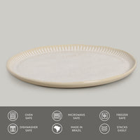 Porto Brasil LATTE LINHAS DINNER PLATE STONEWARE dia. 10.83"  SKU: '1261108501