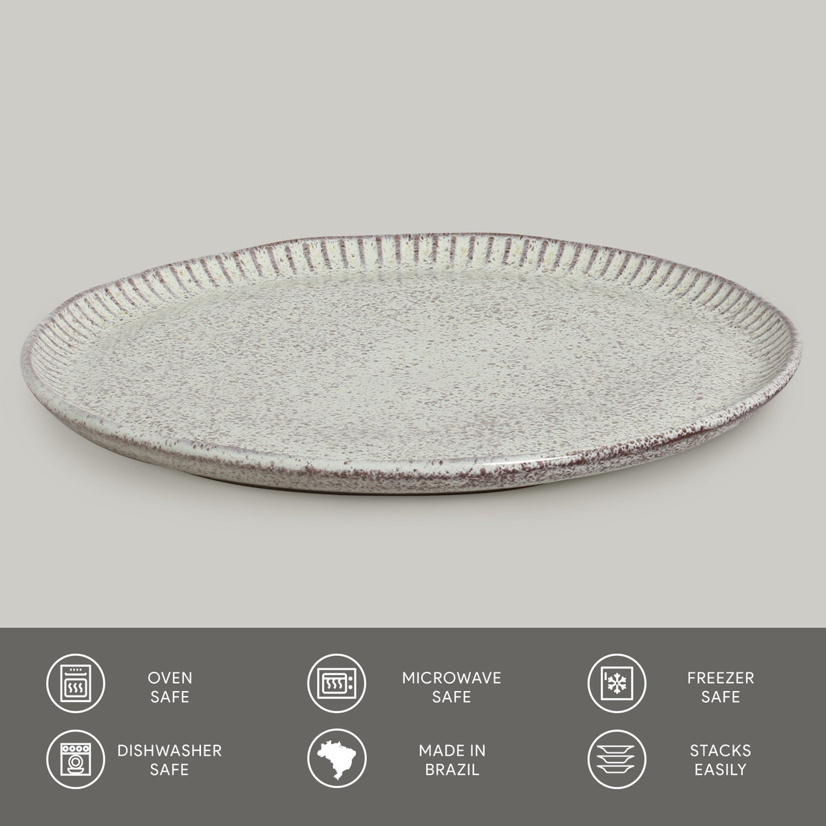 Porto Brasil PISTACHE LINHAS DINNER PLATE STONEWARE dia. 10.83"  SKU: '1261108801