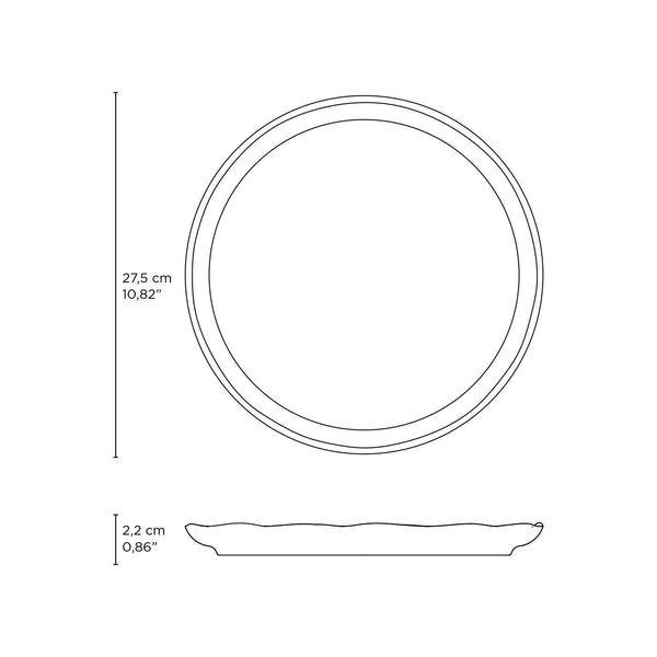 Porto Brasil PISTACHE LINHAS DINNER PLATE STONEWARE dia. 10.83"  SKU: '1261108801