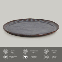 Porto Brasil TITANIUM LINHAS DINNER PLATE STONEWARE dia. 10.83"  SKU: '1261109401