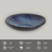 Porto Brasil DENIM SOUP PLATE ORGANIC STONEWARE dia. 8.35"  SKU: '1314113001