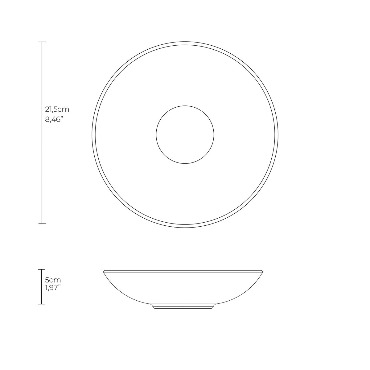 Porto Brasil TRENDY SOUP PLATE COUP dia. 7.99"  SKU: '1326120001