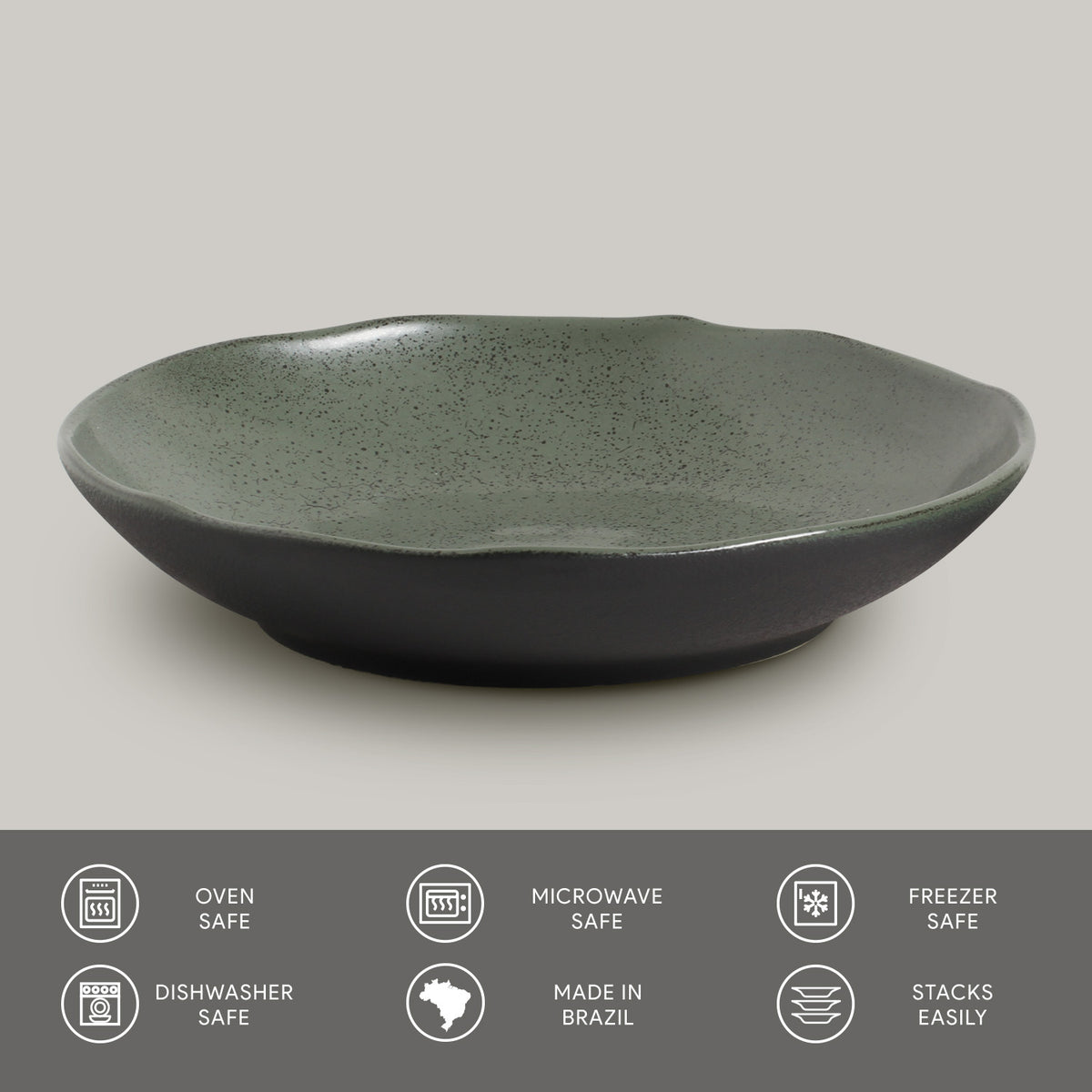 Porto Brasil GREENERY SOUP PLATE BIO STONEWARE dia. 9.84"  SKU: '1331106502