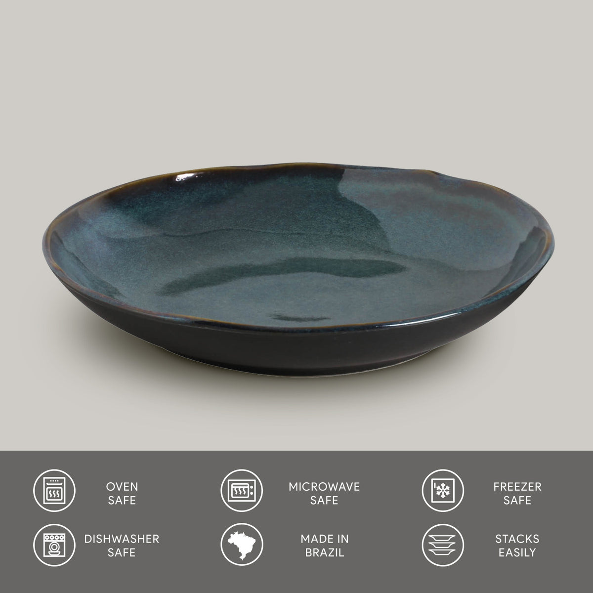 Porto Brasil OCEANO SOUP PLATE BIO STONEWARE dia. 9.84"  SKU: '1331106702