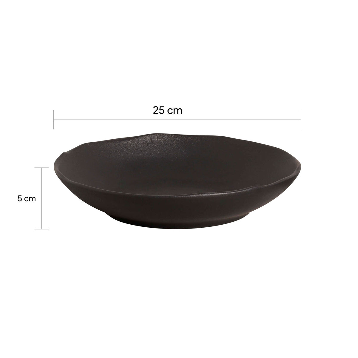 Porto Brasil MATTE BLACK SOUP PLATE BIO STONEWARE dia. 9.84"  SKU: '133173902