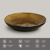 Porto Brasil AMBER SOUP PLATE BIO STONEWARE dia. 8.86"  SKU: '133177101