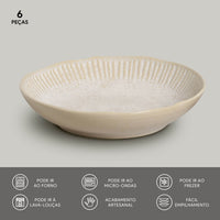 Porto Brasil LATTE LINHAS SOUP PLATE STONEWARE dia. 8.86"  SKU: '1361108501