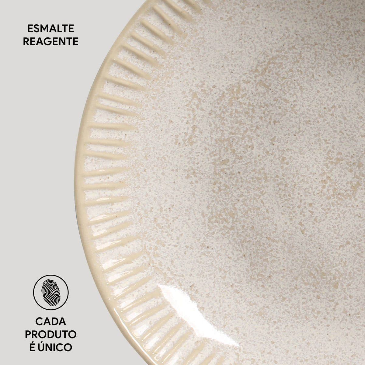 Porto Brasil LATTE LINHAS SOUP PLATE STONEWARE dia. 8.86"  SKU: '1361108501
