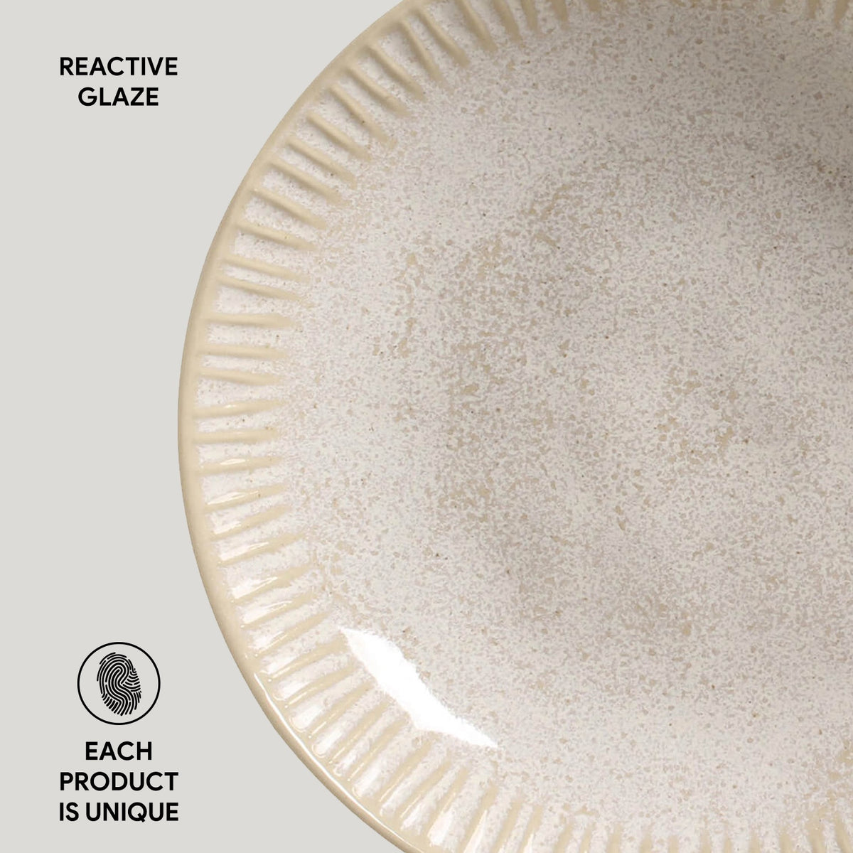 Porto Brasil LATTE LINHAS SOUP PLATE STONEWARE dia. 8.86"  SKU: '1361108501