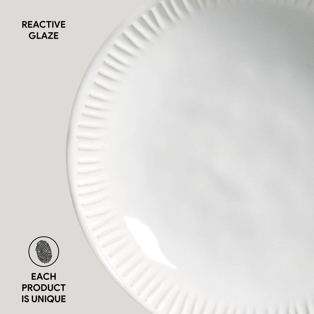 Porto Brasil NEW WHITE LINHAS SOUP PLATE STONEWARE dia. 8.86"  SKU: '1361119801