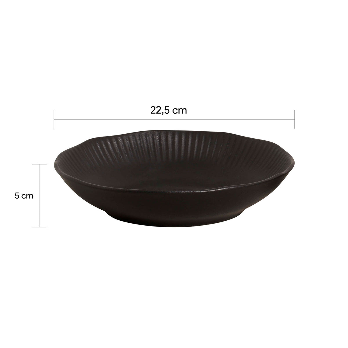 Porto Brasil MATTE BLACK LINHAS SOUP PLATE STONEWARE dia. 8.86"  SKU: '136173901