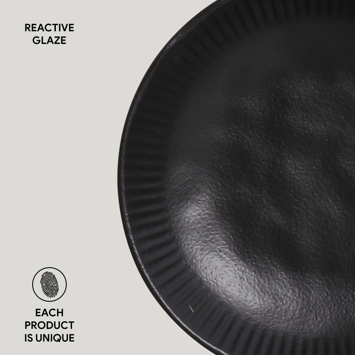 Porto Brasil MATTE BLACK LINHAS SOUP PLATE STONEWARE dia. 8.86"  SKU: '136173901